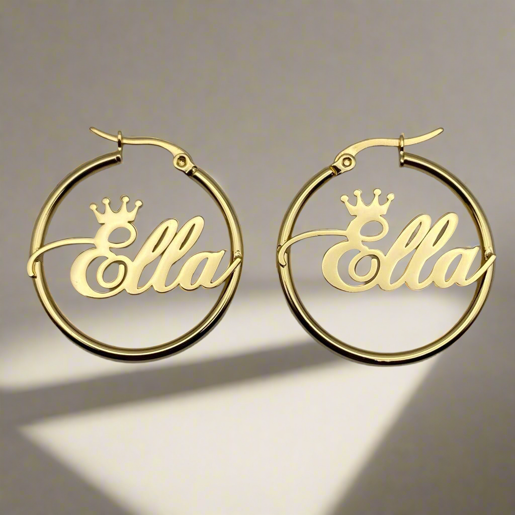 "Crown Me Baby" Hoops