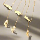 Virgin Islands Map Shape Hanging Flag Necklace