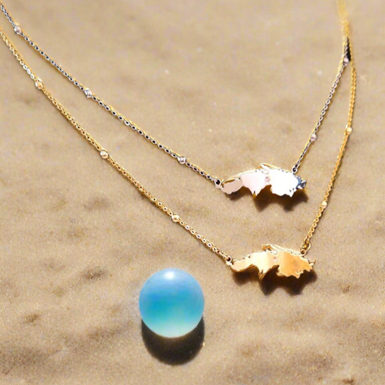 Virgin Islands Map Shape Necklace