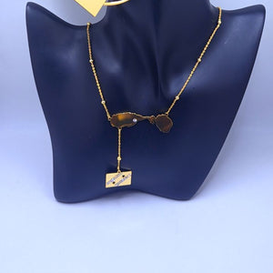 St. Kitts and Nevis Map Shape Hanging Flag Necklace