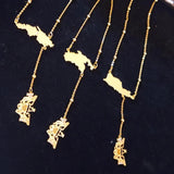 Virgin Islands Map Shape Hanging Flag Necklace