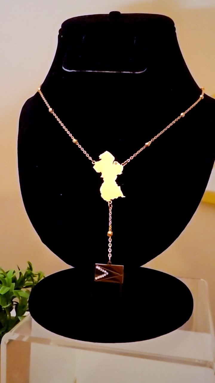 Island Shape Hanging Flag Necklace