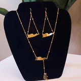 Virgin Islands Map Shape Hanging Flag Necklace