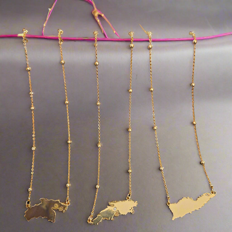 Virgin Islands Map Shape Necklace