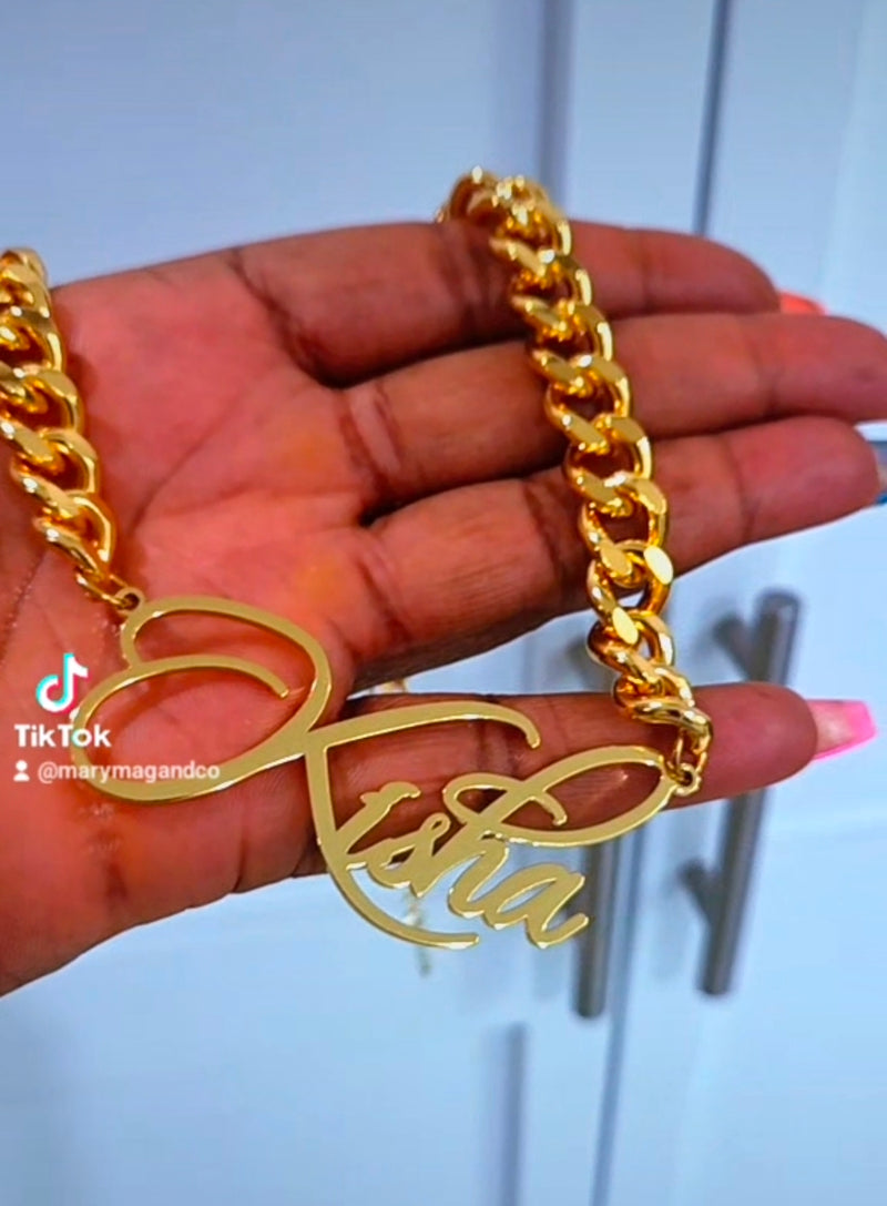 Cursive Name Choker