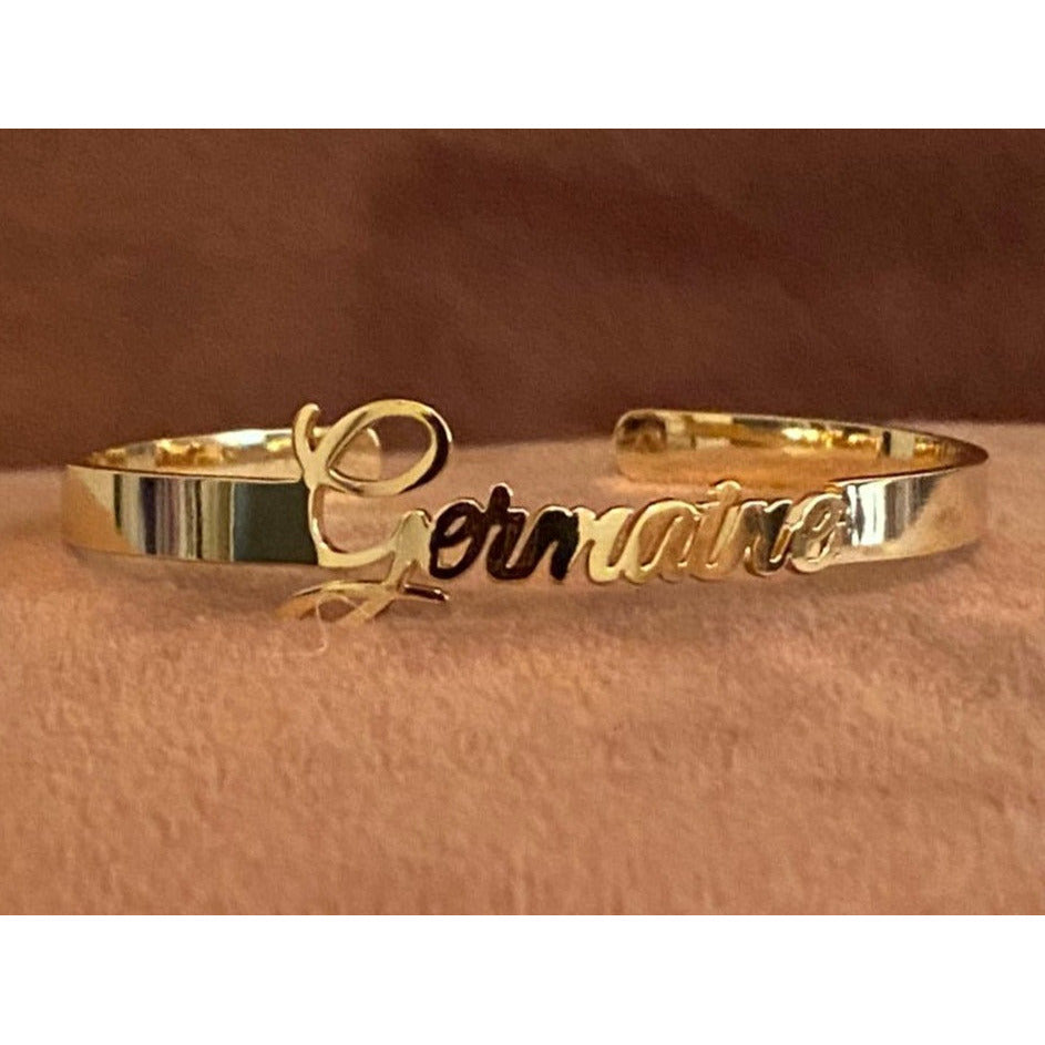 Buy Gold name bracelet bangle gold jewelry with kids names jewelry with  words, gift for mother grandmother gift from grandkids Online at  desertcartINDIA
