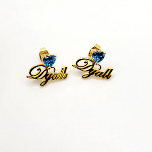 Birth stone name earring